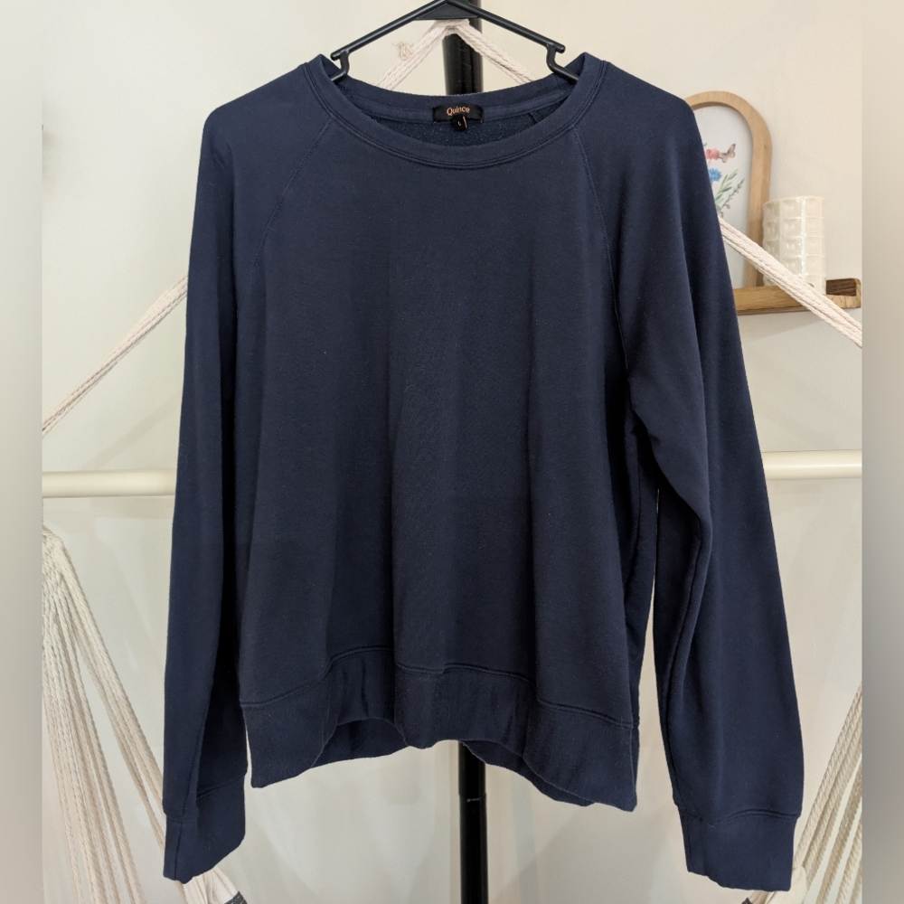 Quince Navy Blue Fleece Women's Sweatshirt